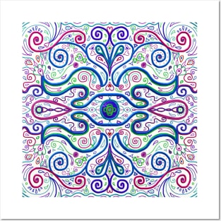 Psychedelic Eye Linear Symmetry Pattern Posters and Art